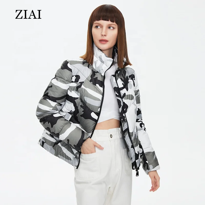 Fashion Bubble Down Coats Color Camouflage Printed and dyed bread down feather coat winter clothing DOWN JACKET