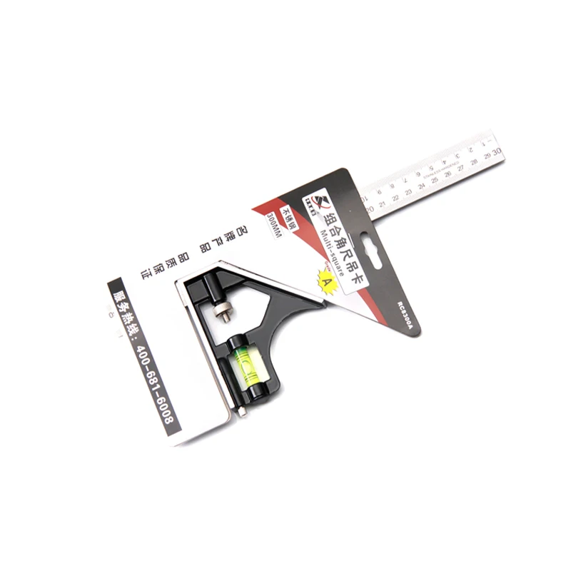 KAFUWELL RC8300A 300mm Stainless Steel Combined Movable Square Horizontal Movement 45 Degree Right Angle Square