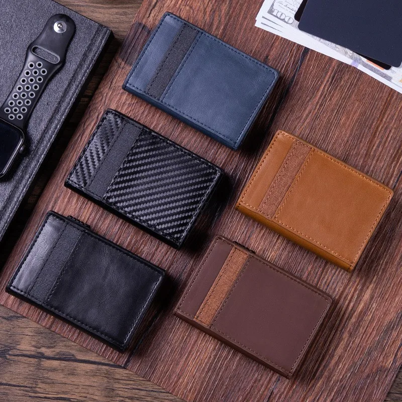 Wholesalers fashion mens RFID protection spring wallet genuine leather Wallet