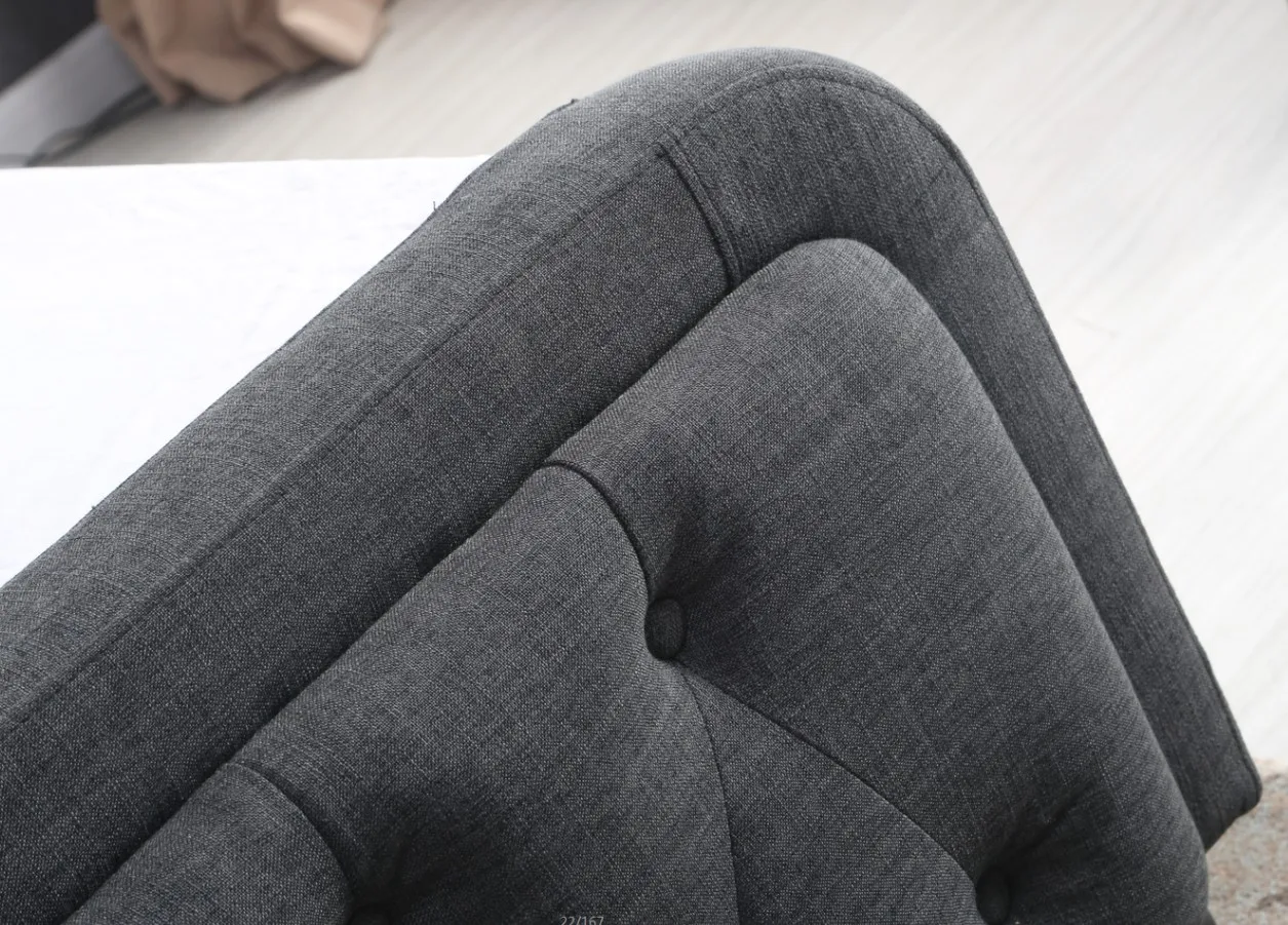 Latest double design slat wood bed Button Tufted Leather Upholstered Italian fabric Bed