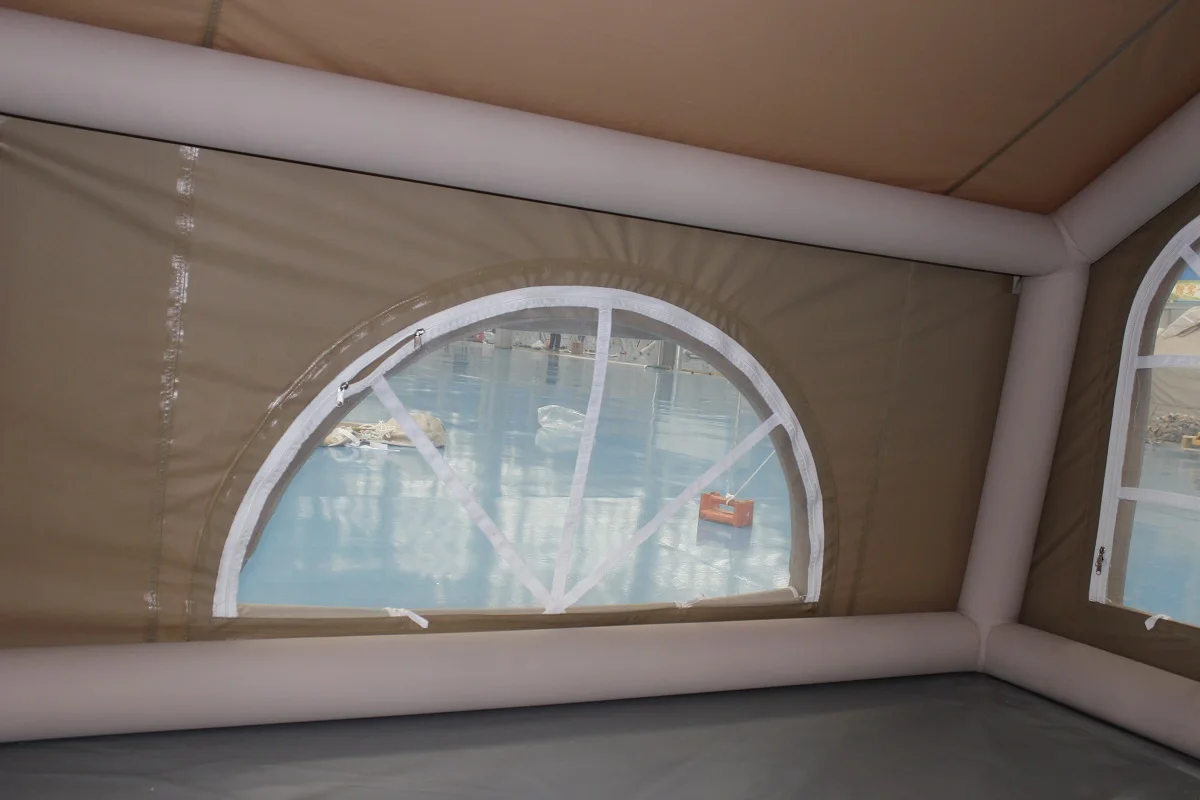 High Quality Oxford Fabric Air Tube Blow Up Tourist House Camping Tent Outdoor Portable Inflatable House Tent