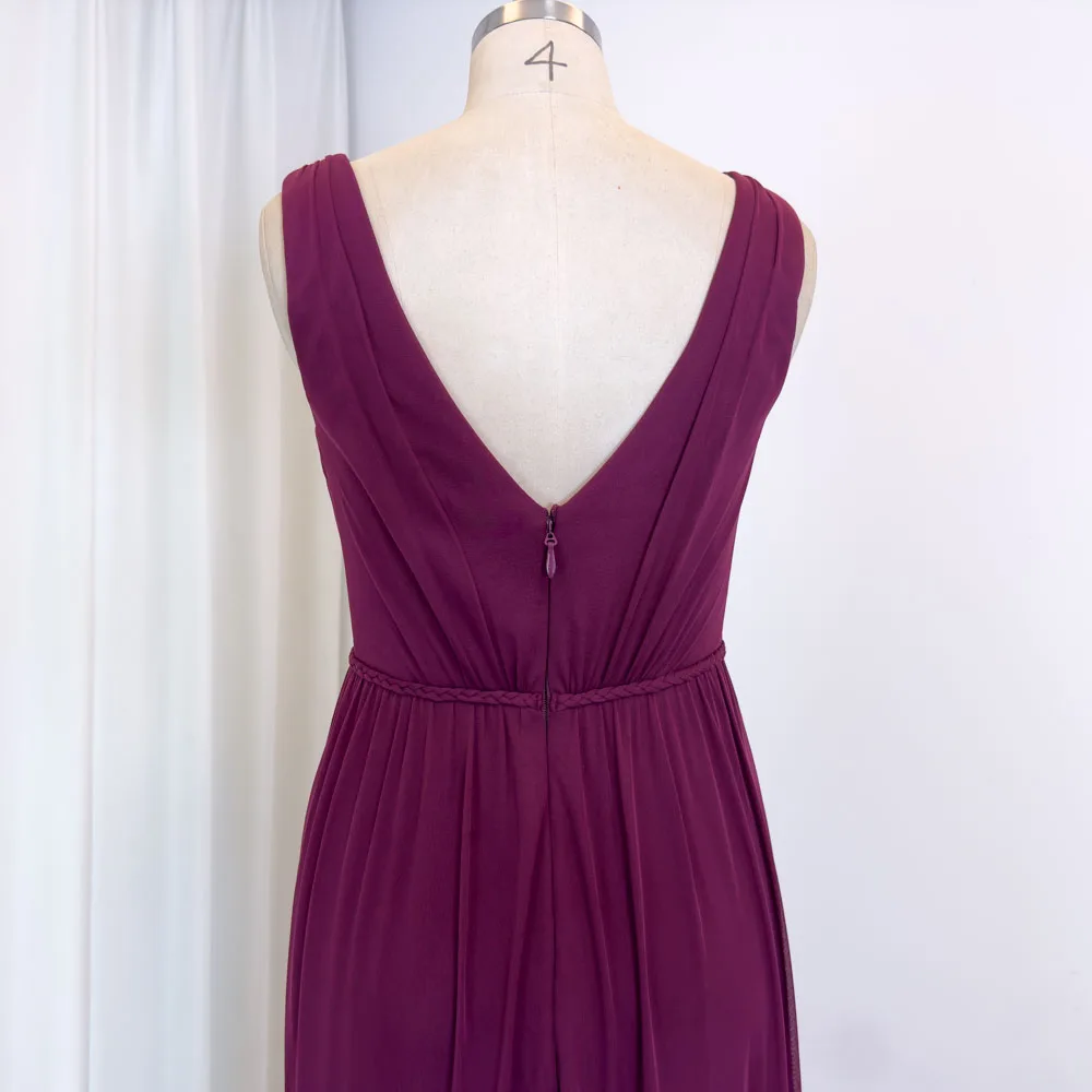 TEENYEE Fashion V-Shaped Back Bridesmaid Dress Evening Party Dresses Women Wedding Dresses Elegant