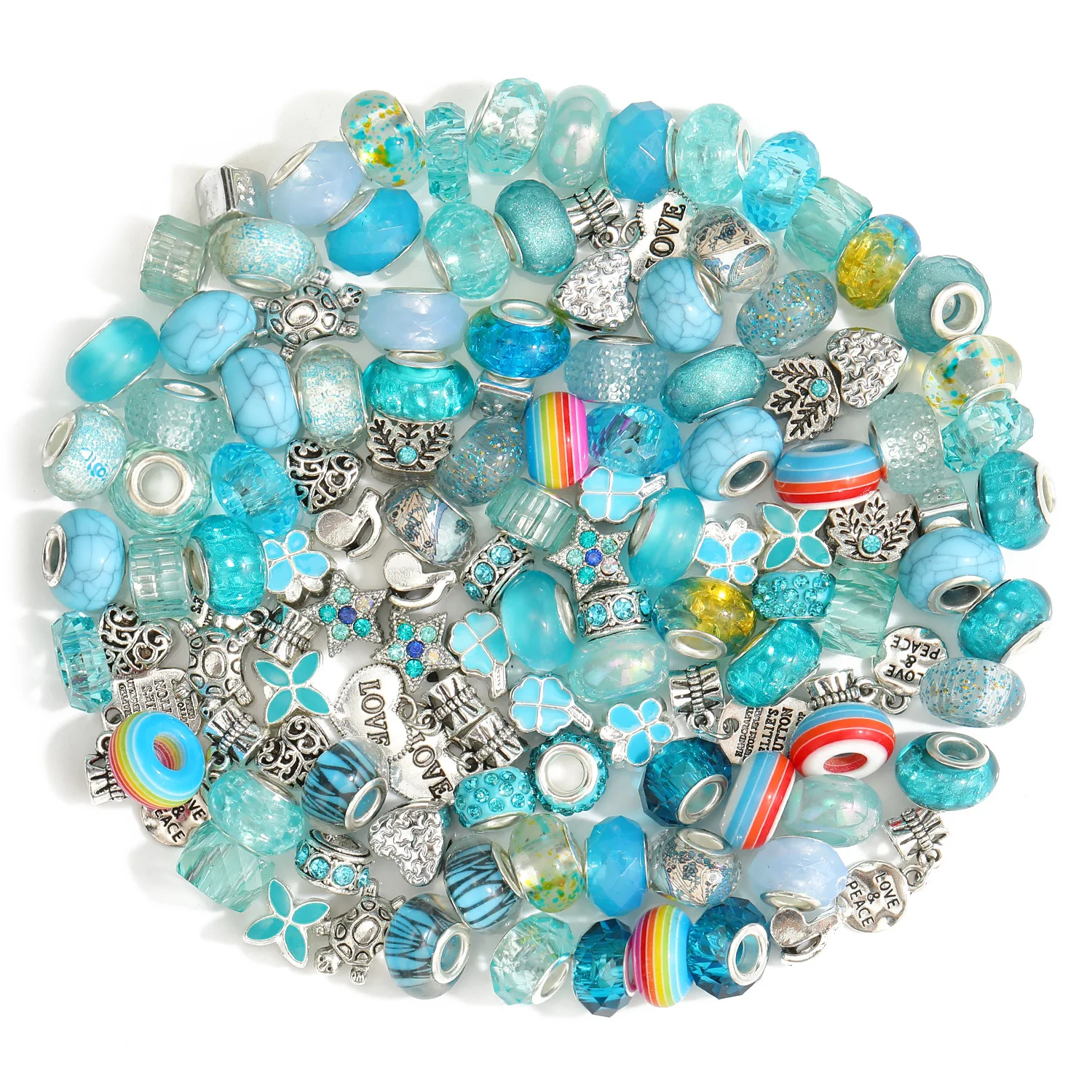 160PCS Acrylic Beads Bracelet Set with Diamond Loose Spacer Crystal Beads for Jewelry Making DIY Jewelry Craft kits Heishi Beads