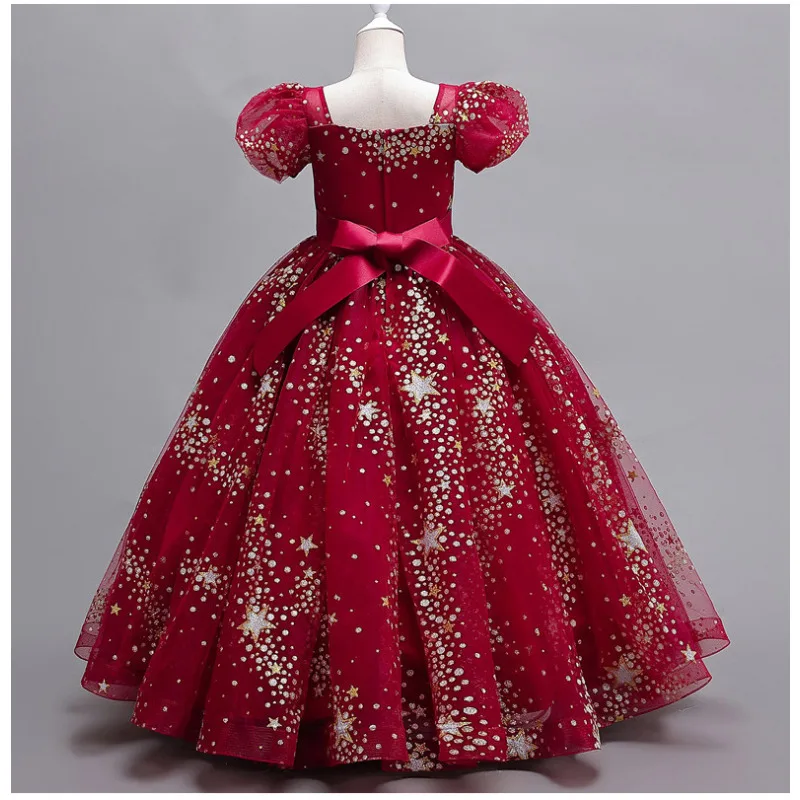 Toddler Girls Dresses 2-12 Years Children Clothing Party Frock Design Elegant Sequin Ball Gowns for Girls 10 Years Old Luxury