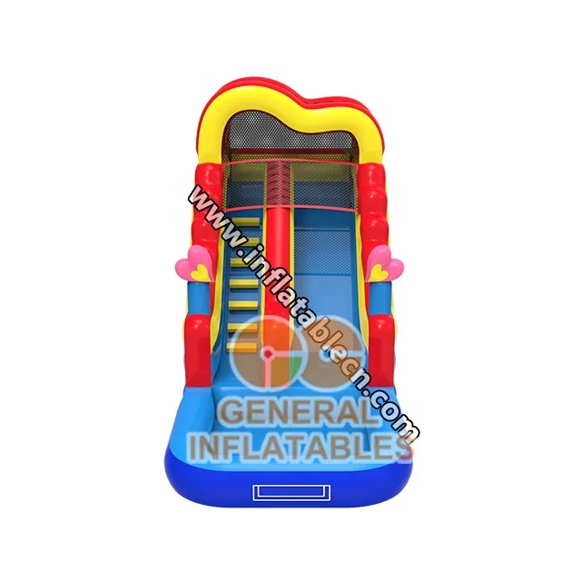 0.55mm PVC Inflatable Inflatable heart water slide  for party amusement theme park carnival