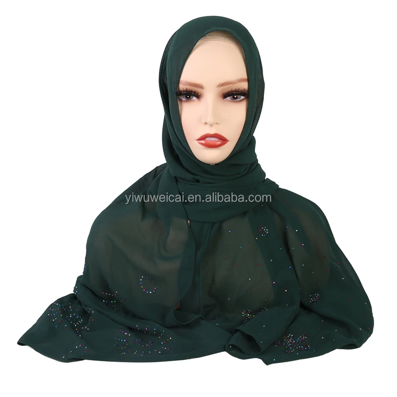 New Design Affordable Ladies Chiffon Scarf Bubble Chiffon Muslim Turban Shiny Scarf