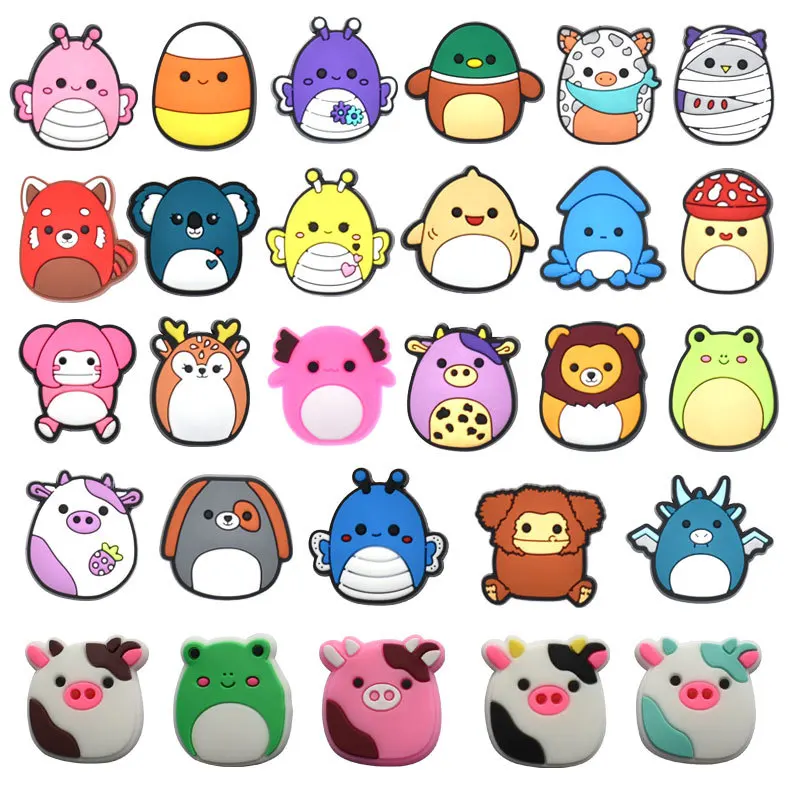 2022 Cartoon animal Wholesale PVC Clog Shoe Decorations Charms Soft Rubber Shoe croc Charms As a gift for the child