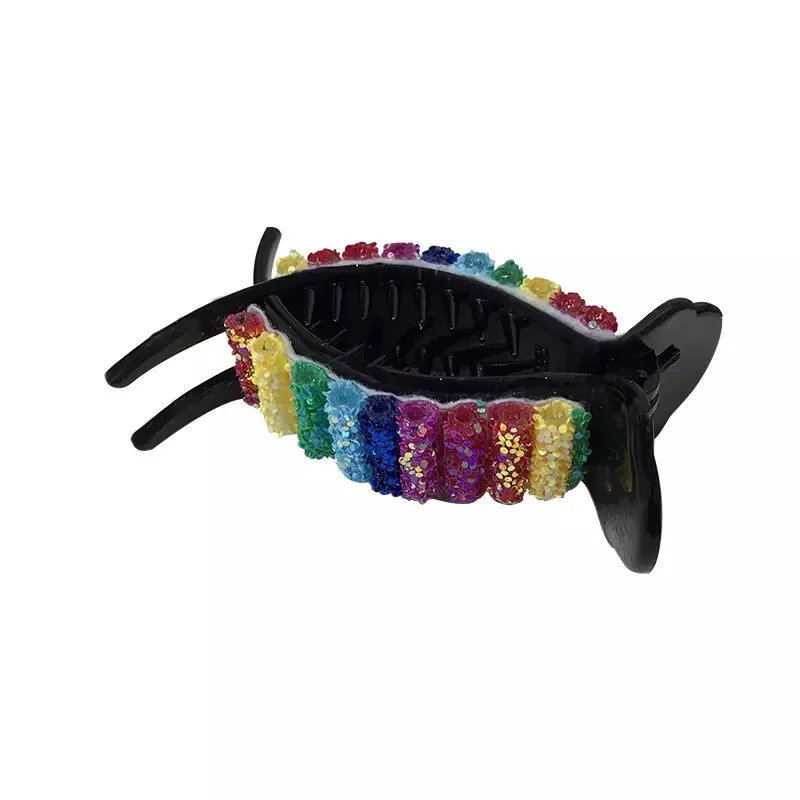 Korean Rainbow shark Clips Big Ponytail Bun Hair Clamps Candy Color  hair claw clips for girls women