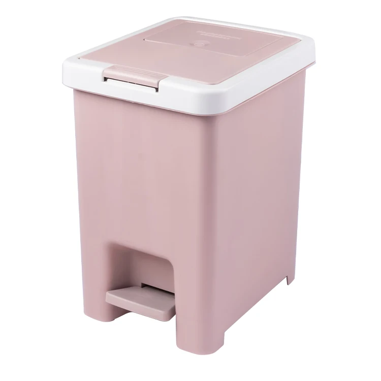 rectangle hand Press and food pedal PP Plastic trash can garbage bin
