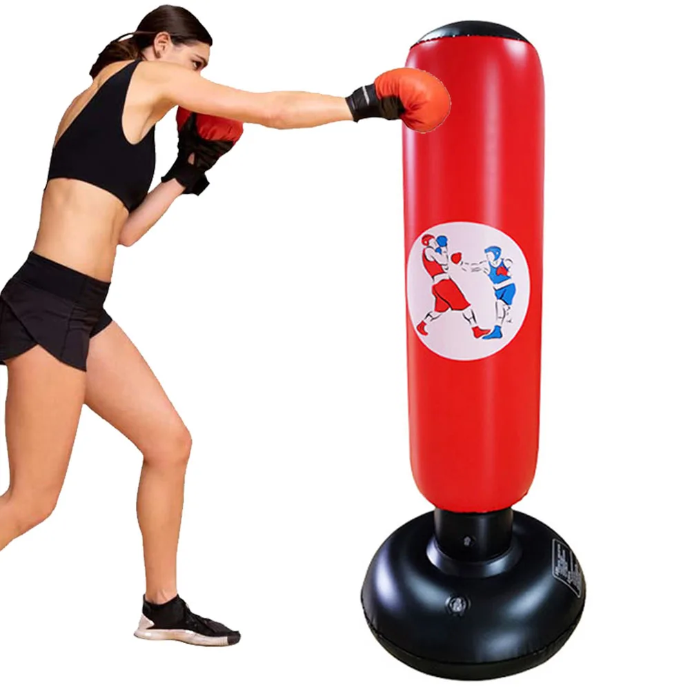 0.3mm pvc 160cm height inflatable punching bag standing kick boxing for kids