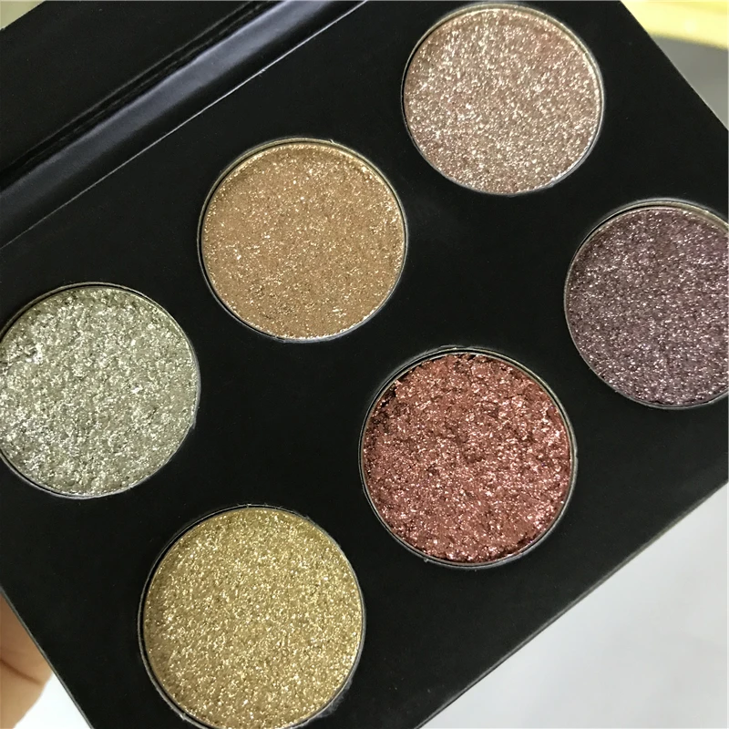 Private Label High Pigment Pressed Silver Gold Foiled Metallic Eye Shadow Creamy Diamond Eyeshadow