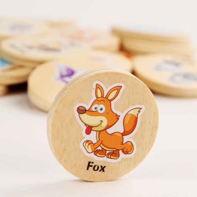 Children Educational Wooden Memory Game Animal Fruits Cognitive Baby Memory Chess Toy Kids Focus Training Wooden Educational Toy