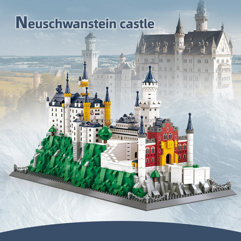 mini building block sets model toy home decoration neuschwanstein castle souvenir brick legous playmobiling toys