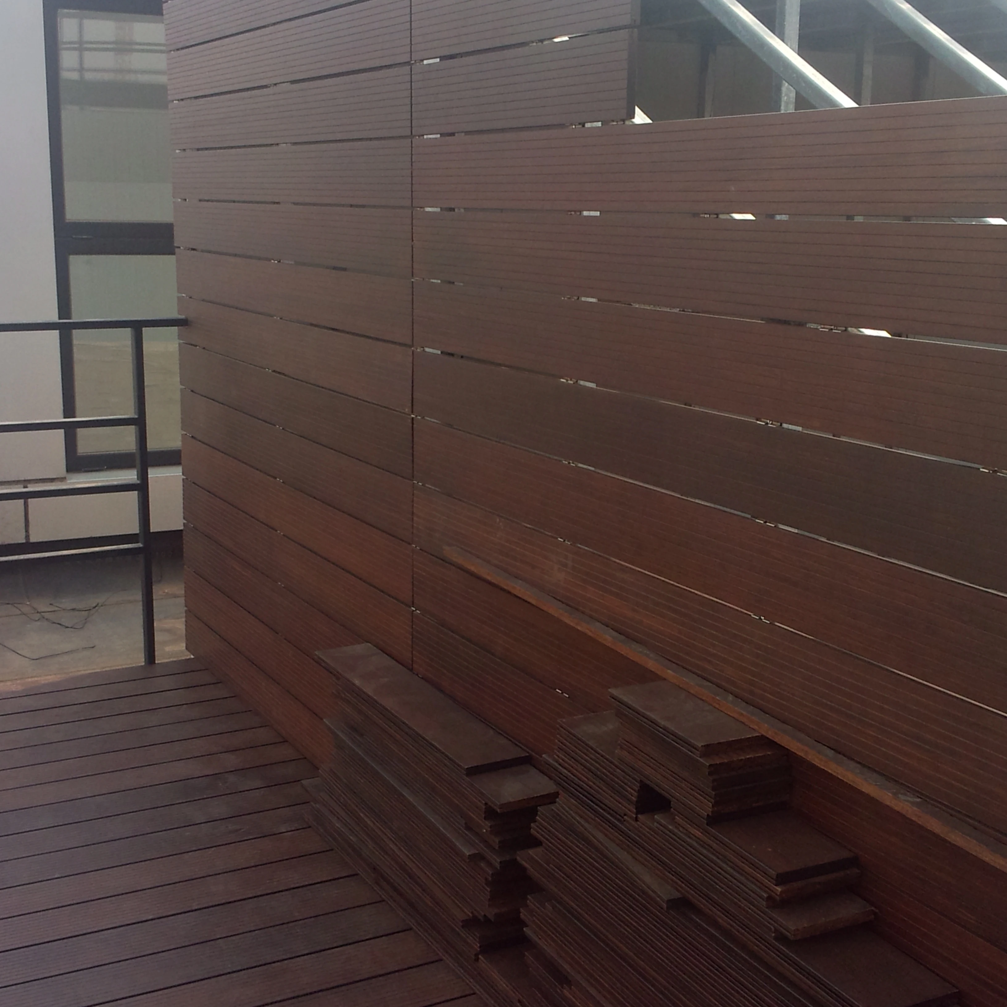 Wood Plastic Composite WPC Bamboo Decking Walkway Hotel Resort Deep Carbonization Bamboo Flooring Deck