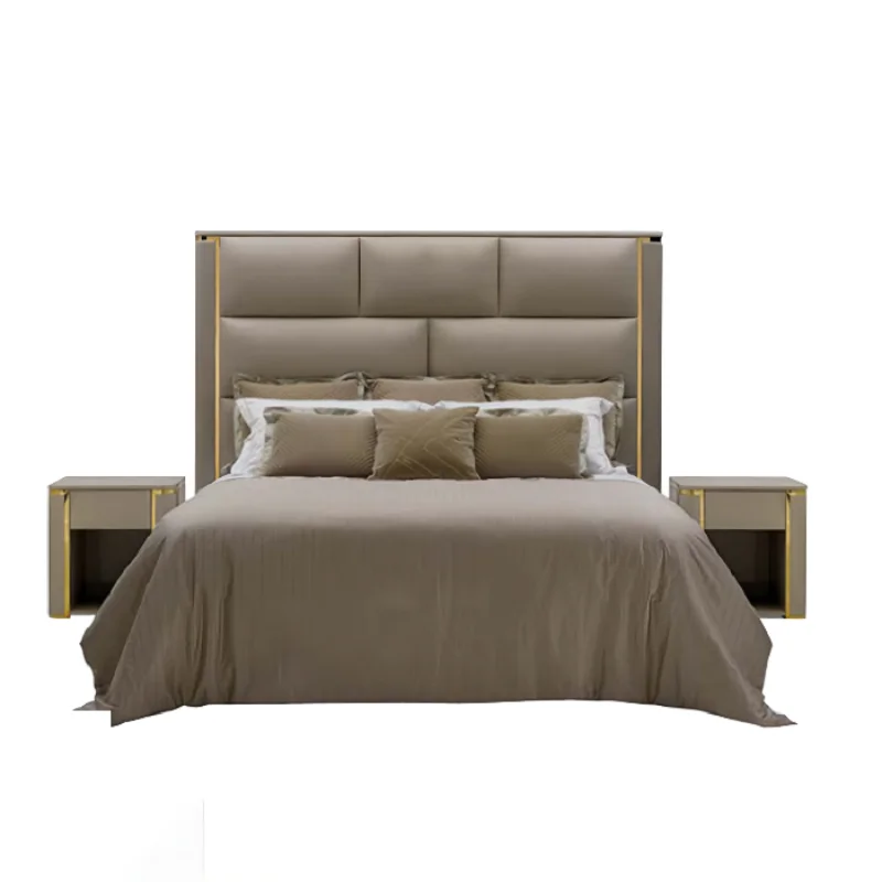High Quality Featuring Soft Top Grain Cow Leather, Chic Design by Trusted Foshan Factory Bed
