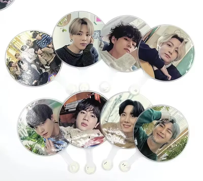 Custom Kpop Mini Picket Transparent Hand Fan Plastic Fan Image Picket Holographic Picket