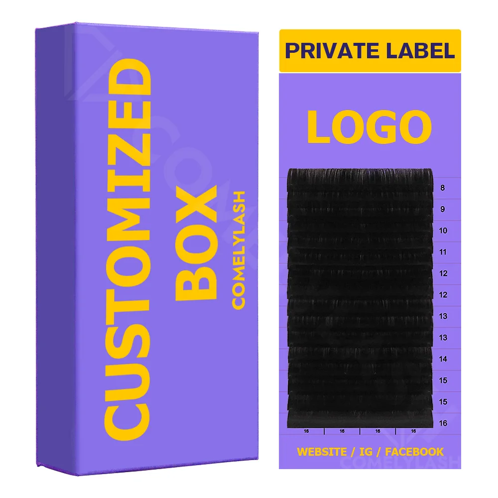 Comelylash Custom Individual Professional Mink Private Label Individual Classic Volume False Eyelash Extensions Vendors