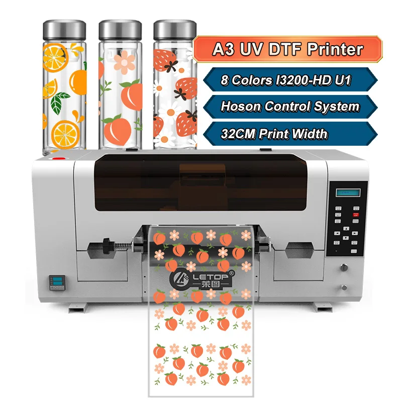 I3200 Heads Automatic Inkjet One A3 UV DTF Pet Film AB With Laminator UV Sticker Printer For UV Label Sticker Printing