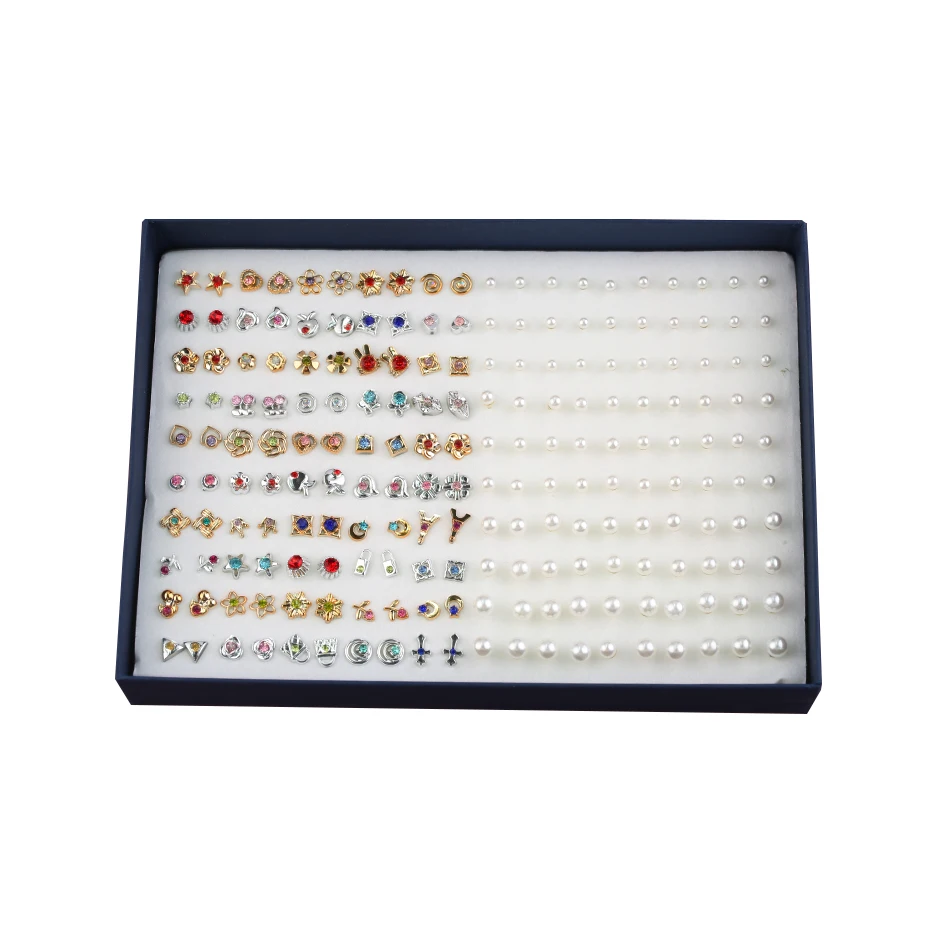 Cartoon Fashion Fresh Creative Korean Animal Flower Geometric Shape Boxed Plastic Stud Earrings Earrings