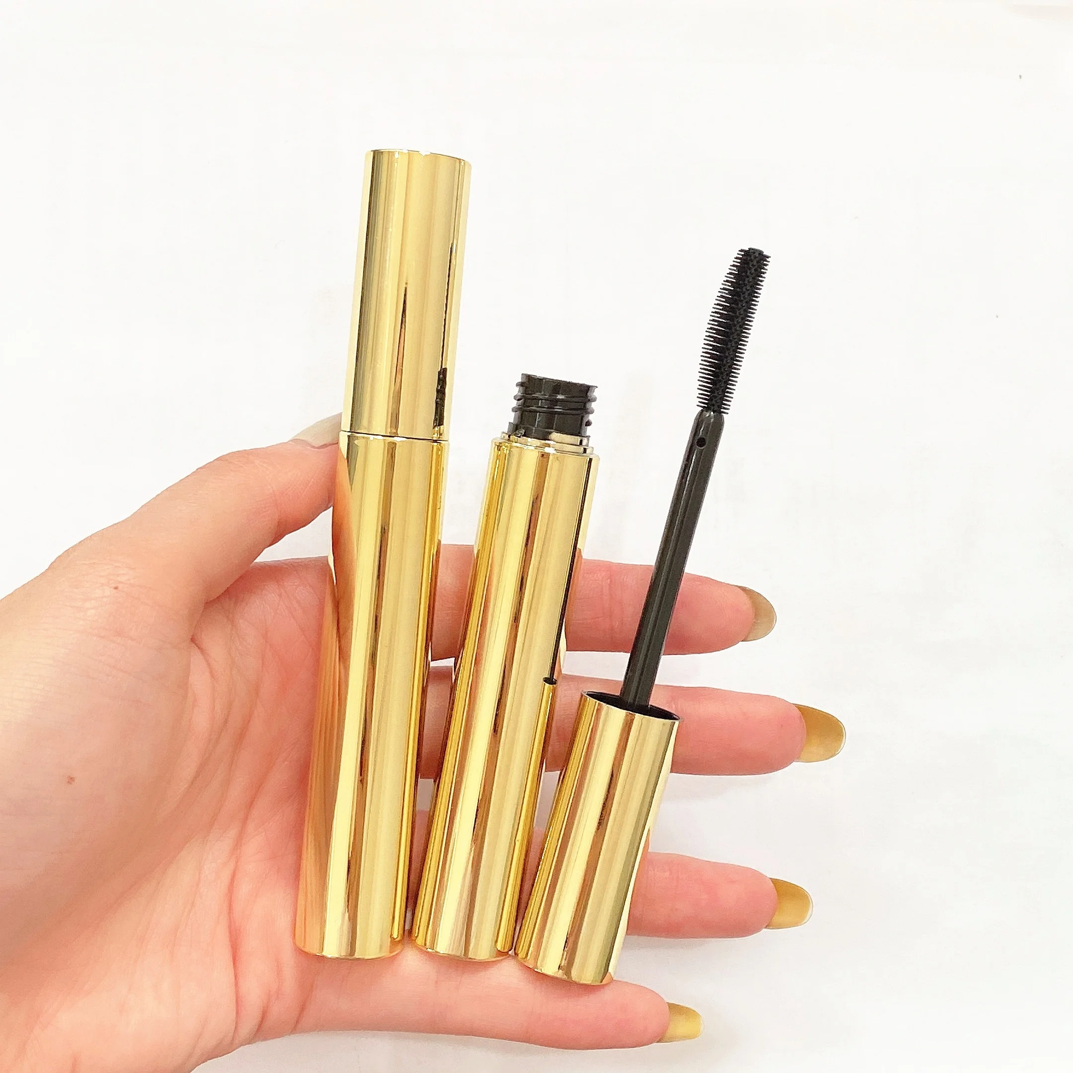 12ml Jinlan Wholesale Plastic Eyelash Serum Empty Diamond Gold Square Tube Mascara