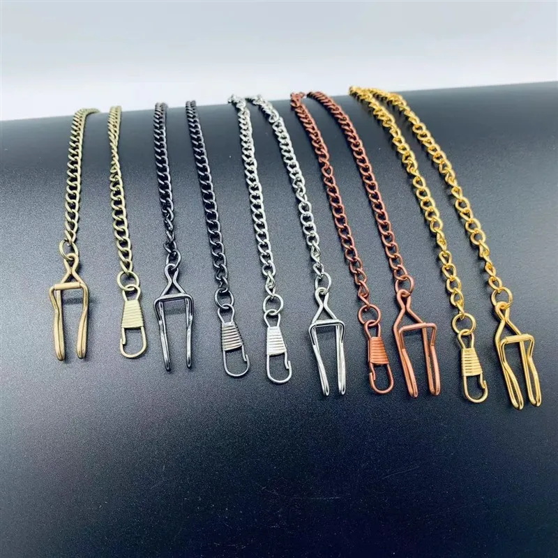 New Style Metal Chain Strap Pocket Watch Chain Wholesale 37cm  Silver Gold Black Red Bronze Accessories Pocket Watch Chains