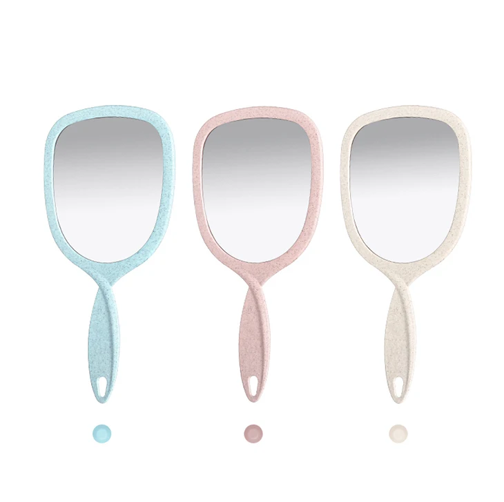 factory portable professionnel mini miroir de maquillage glass handheld mirror with pink frame for travel