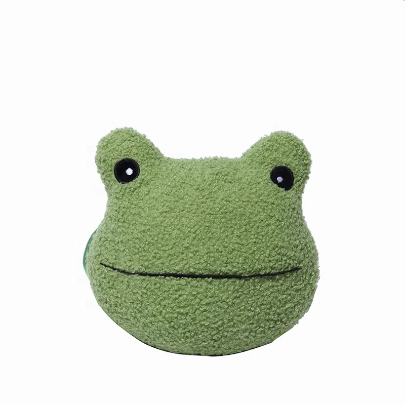 Plush Doll Messenger Bag Frog Imagine With Cute Smile Hot Selling Frog Head Large Capacity Backpack As The Birthday Gift For Kid