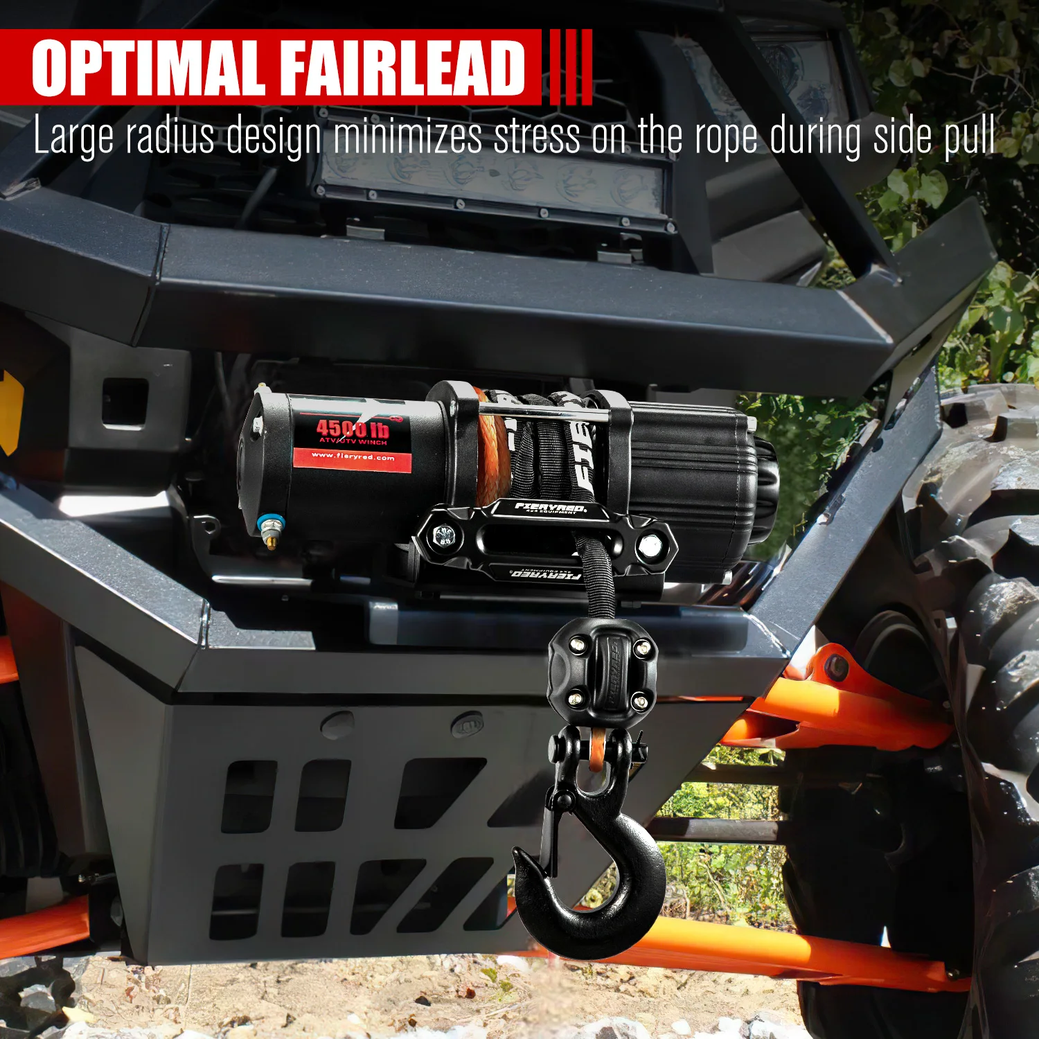 FIERYRED High Strength 4x4 Off Road UHMWPE 8200Ibs 3/16 inch x 50 ft Synthetic Electric Winch Rope