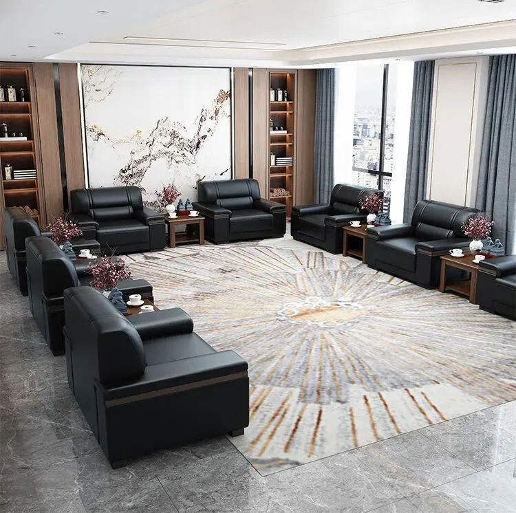 F201 High quality sofa chair Furniture set 3 4-seater couches hotel lobby Home Office Villa living room luxury leather sofas
