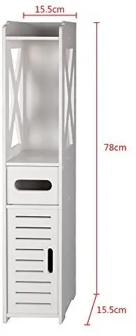 Bathroom Storage Floor Standing Waterproof Cabinet White Robust Bathroom Furniture Toilet Shelf Bathroom Organizer Tall Cupboard