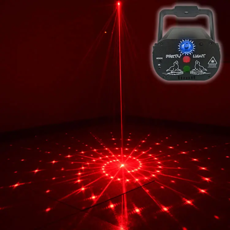  Самый продаваемый светодиодный RGB Стробоскоп вспышка многообразный мини-DJ лазерный сценический праздничный свет