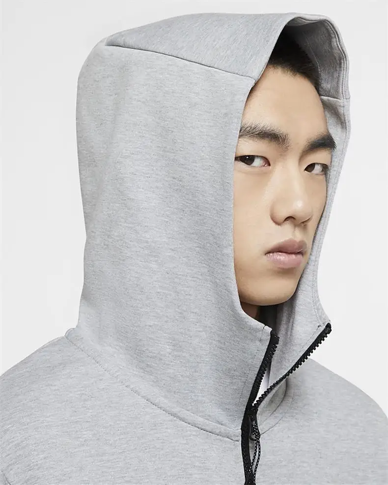 Hot Sell Men Nike Lightweight Sportswear Tech Fleece Cardigan Hoodie Comfortable Sweatshirt Hoodie