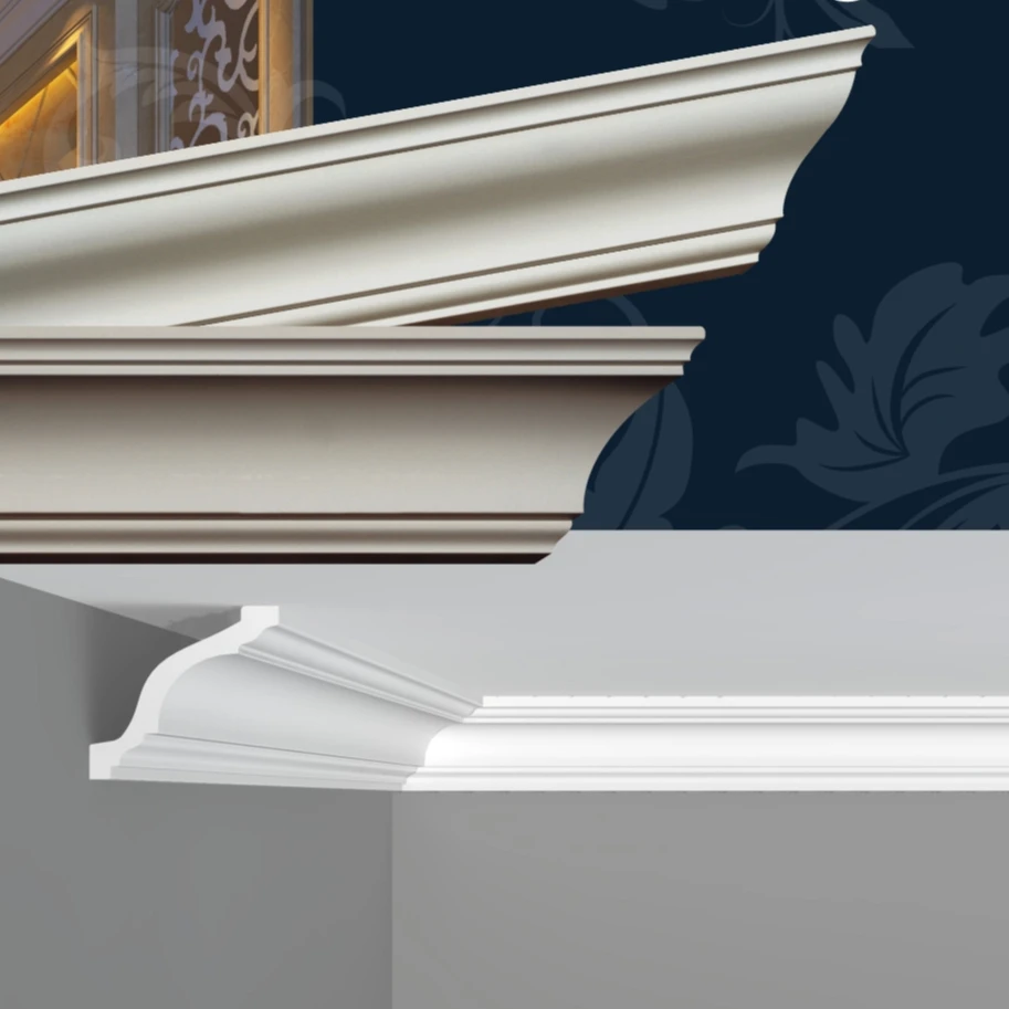 modern decorative trim moulding pu polyurethane cornice mouldings pu cornice for indirect lighting