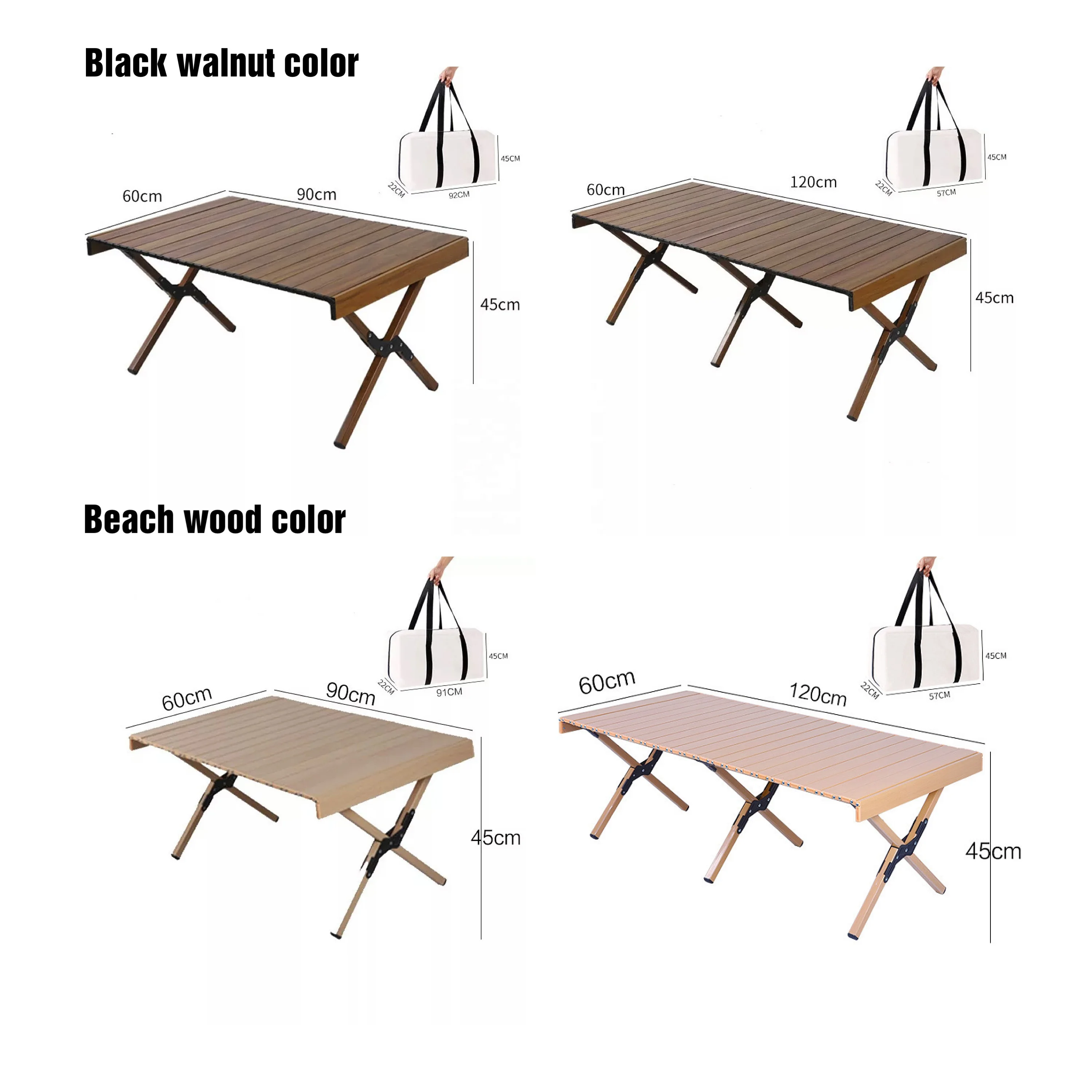 Wholesale Outdoor Large Aluminum Alloy Table And Chair Set Portable Camping Egg Roll Picnic Multi Function Folding Camping Table