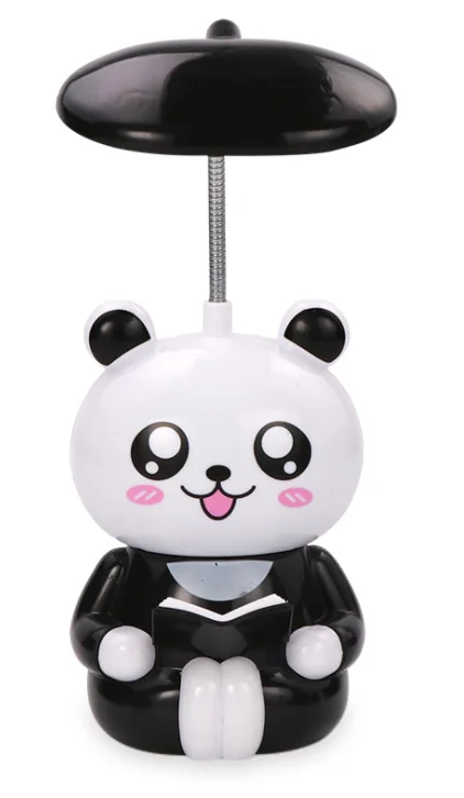 3 Color Modes Cartoon Panda LED Night Light Table Lamp Eye Protection Reading Bedroom Chargeable Lamp