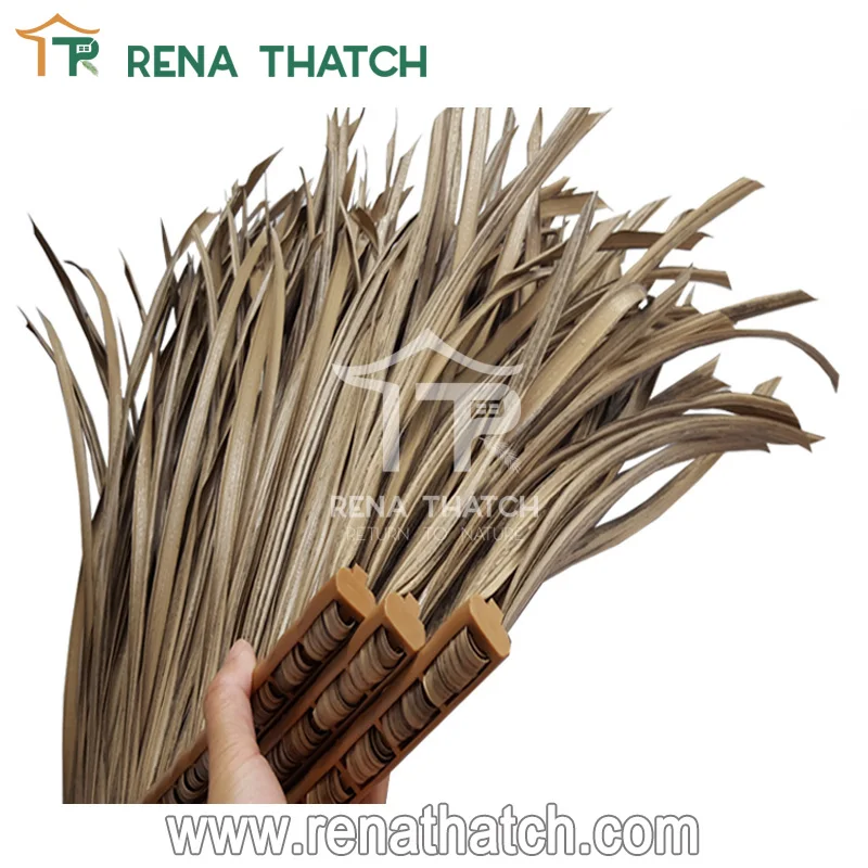 Anti-UV cheapest synthetic thatch, artificial thatch roof tiles