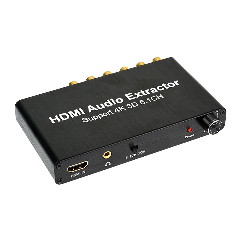 hdmi to 5.1 analog audio converter 4k 60hz hdmi audio extractor support 5.1CH 2CH 3.5mm headset jack output