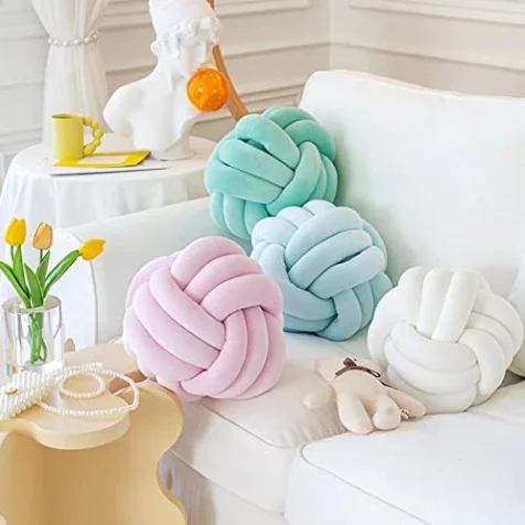 Plush Modern Home Decoration Cuddle Ball Sofa Bed Round Knot Ball Cushion Household Throw Pillow