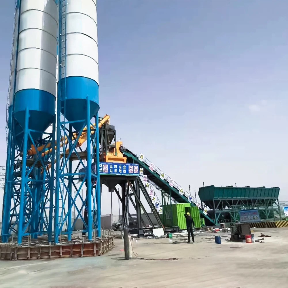 Stationary concrete batching plant Automatic Electric Fixed concrete mixing plant