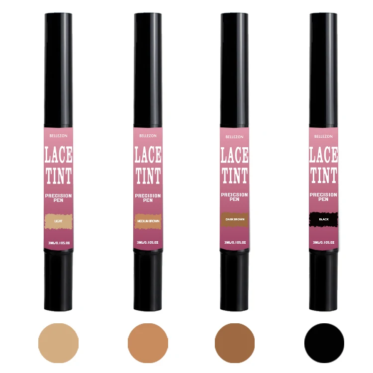 3ml Precise Brush Applicator 4 Colors Lace Tint Pen Private Label Wig Lace Tint Touch Up Paint Pen