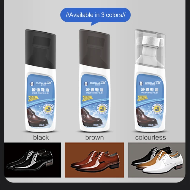 Duyouke Liquid Shoe Polish Black Brown Colorless Shoe Polish Sponge Head Polish Dermal Nourishing oil 75ml
