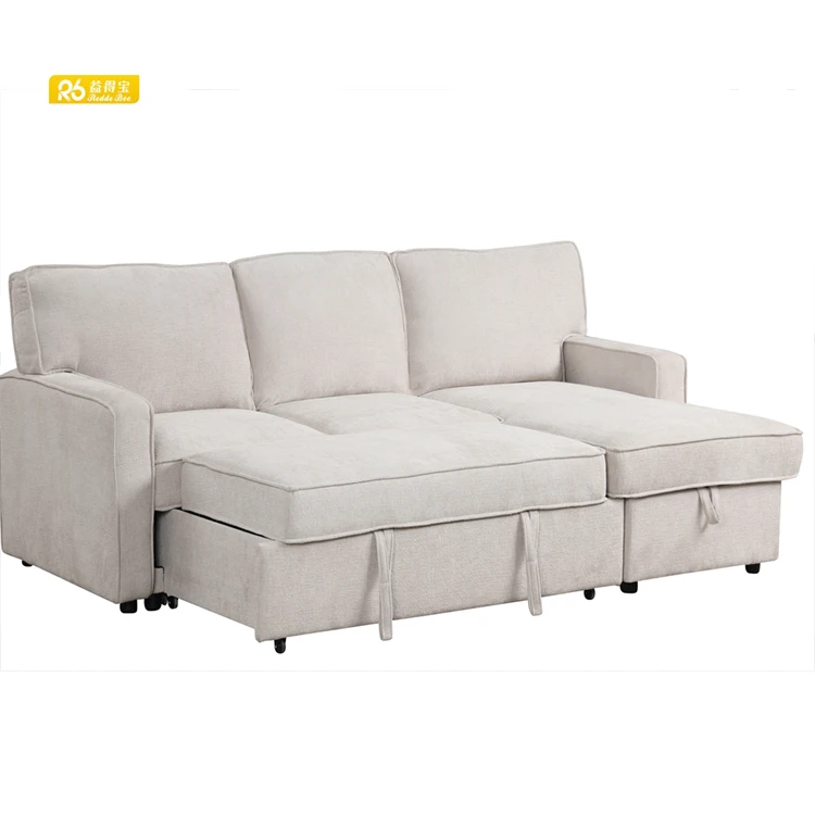 Fabric Couch Modern Design Sleeper Sofa 3 Seater With Cup Holder And USB Port Sofa Bed
