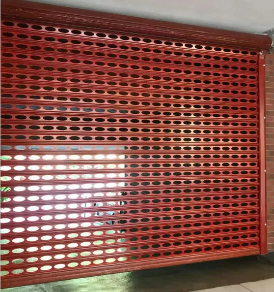 Perforated aluminum alloy rolling shutter door shop store garage electric remote control security hollow-out rolling shutterdoor