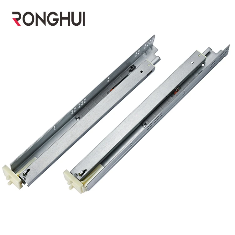 Hidden Slide Rail Support Bottom Buffer Mute Self-Closing Drawer Track Damping Three-Section Rail