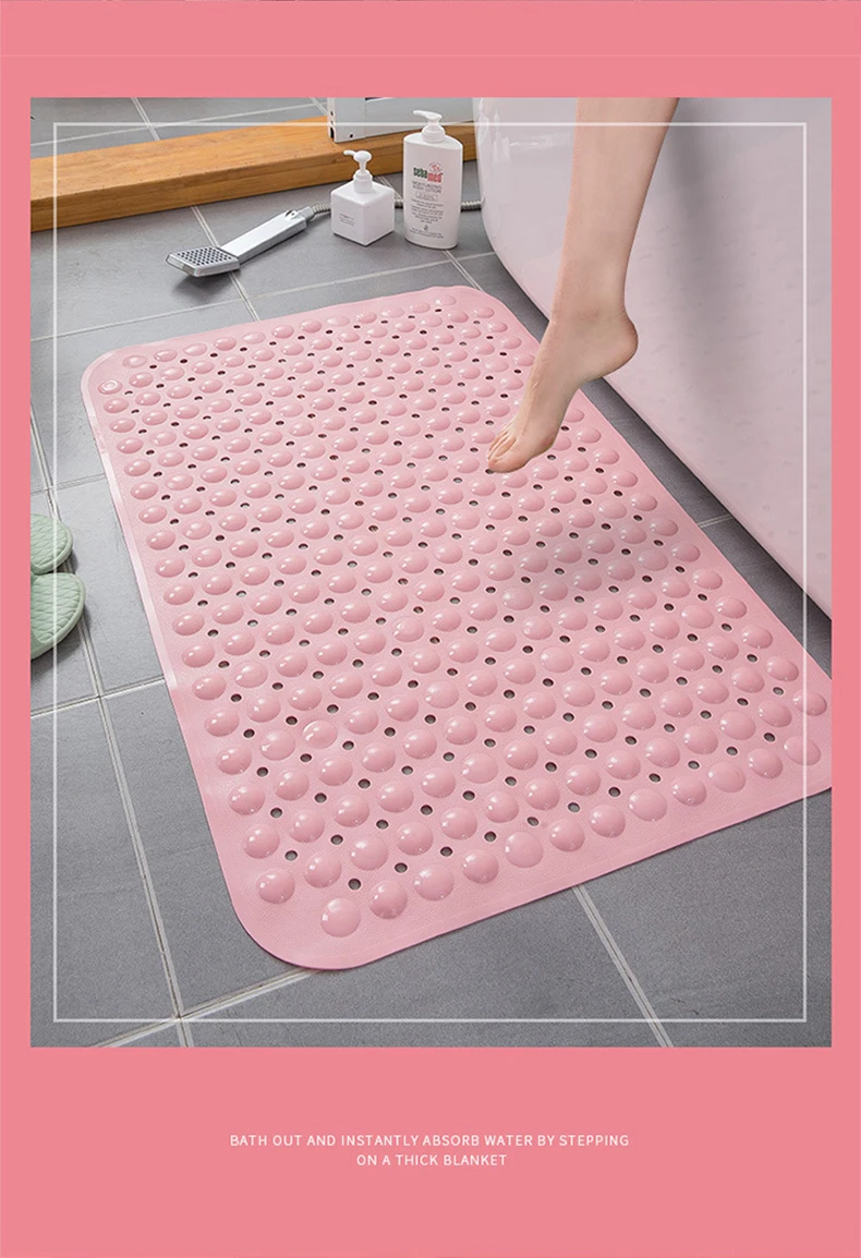 Washable PVC waterproof drops oval foot massage Suction Cup Mat bathtub anti slip pvc bath mat