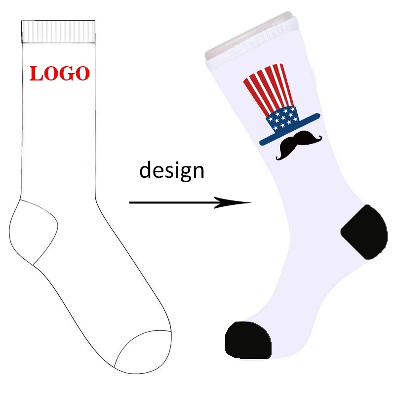 custom black sock with letters mock up golf socks