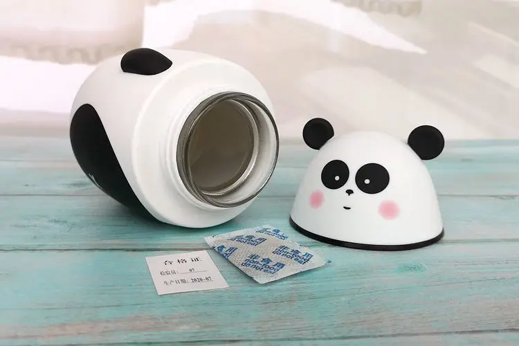 DS Portable Cute Cartoon Animal Insulation Glass Thermos Office Home Vacuum Thermos Bottle And Insulation Thermos Cups With Lid