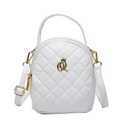 Women Mini Cross Body Mobile Phone handbag Multi-function waterproof sling bag  For Ladies girls solid color quilt  bag