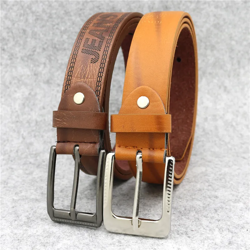 30MM Belts Mens Pin Buckle Belt wholesale PU belts for men iron buckle cheap custom design YiWu LQbelt Factory direct sale