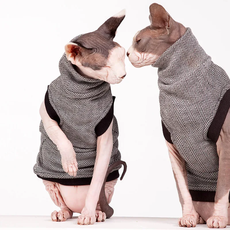 Pet clothing factory direct sales Customized high-end pet sweater pullover warm hairless cat clothes